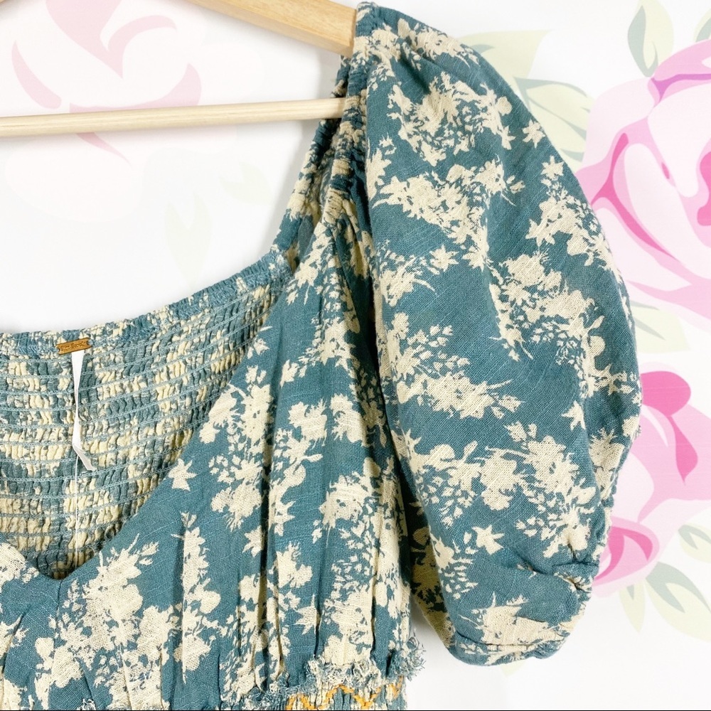 NEW Free People Ellie Floral Boho Prairie Cottagecore Tier Maxi Cotton Dress XS - Picture 8 of 15